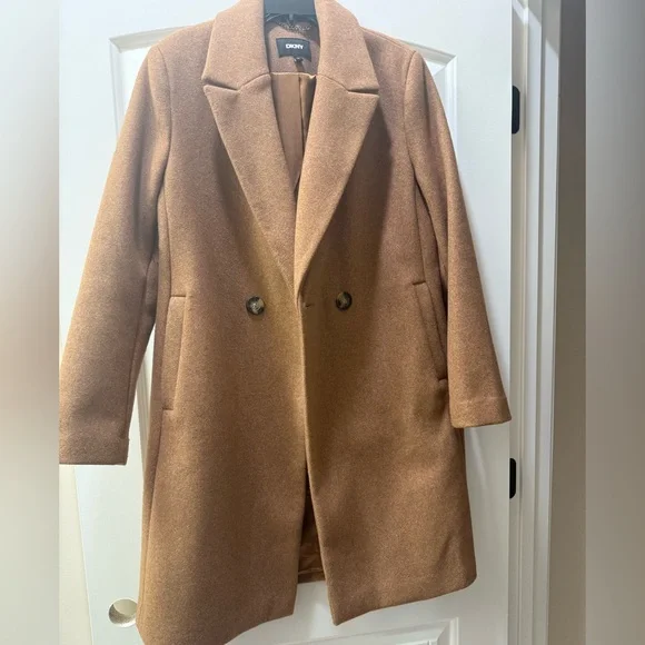 DKNY Women's Tan Trench Coat - Picture 1 of 6